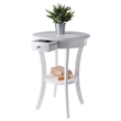 Winsome Sasha Round Solid Wood Accent Table with Drawer Curved Legs in White