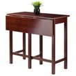 Winsome Lynnwood Drop Leaf High Solid Wood Dining Table in Antique Walnut