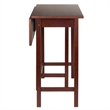Winsome Lynnwood Drop Leaf High Solid Wood Dining Table in Antique Walnut