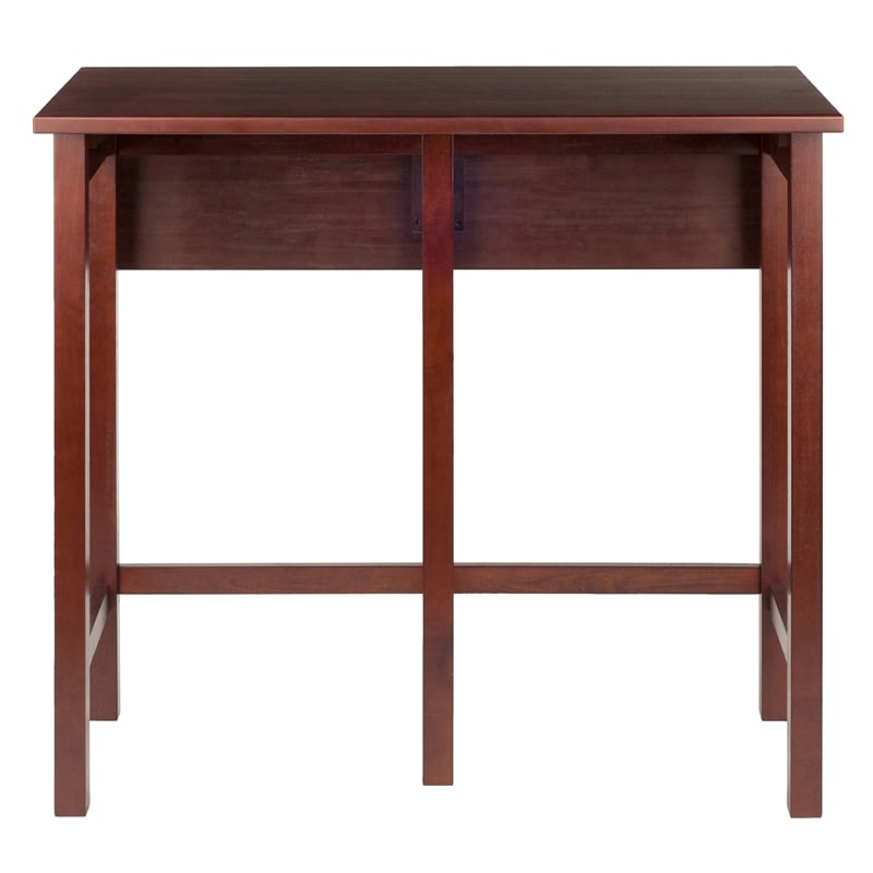 Winsome Lynnwood Drop Leaf High Solid Wood Dining Table in Antique Walnut