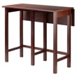 Winsome Lynnwood Drop Leaf High Solid Wood Dining Table in Antique Walnut