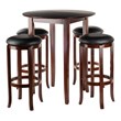 Winsome Fiona 5-Pieces Round Transitional Solid Wood Pub Set in Antique Walnut