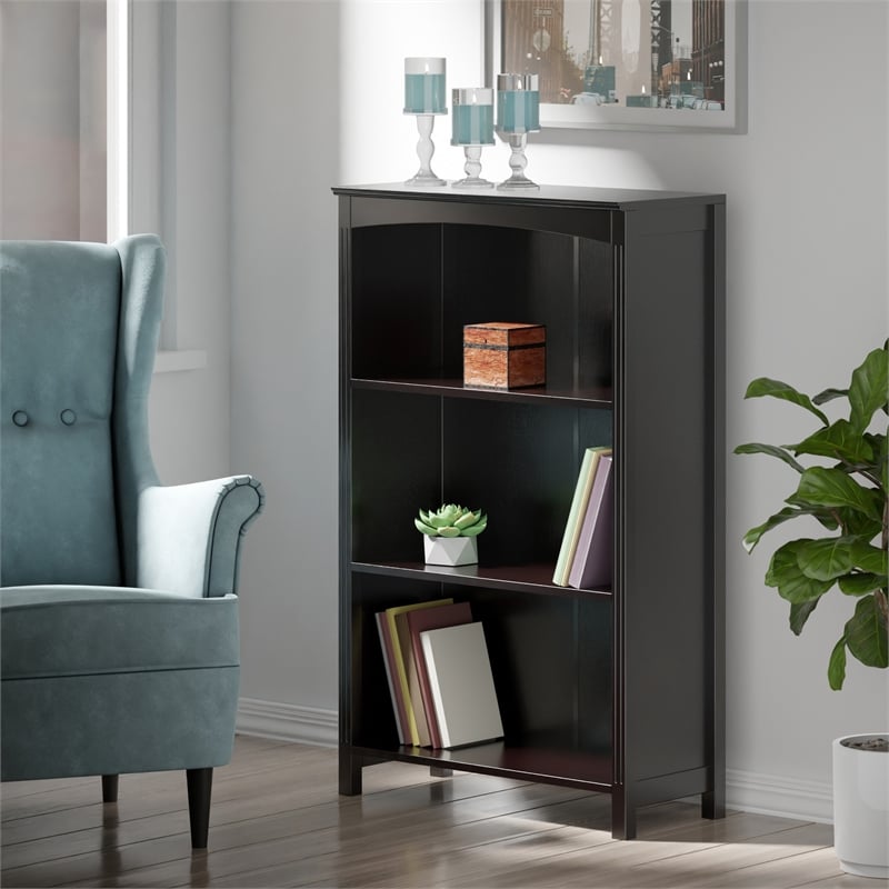 Winsome Terrace Solid Wood Storage Shelf/Bookcase with 4-Tier in Espresso