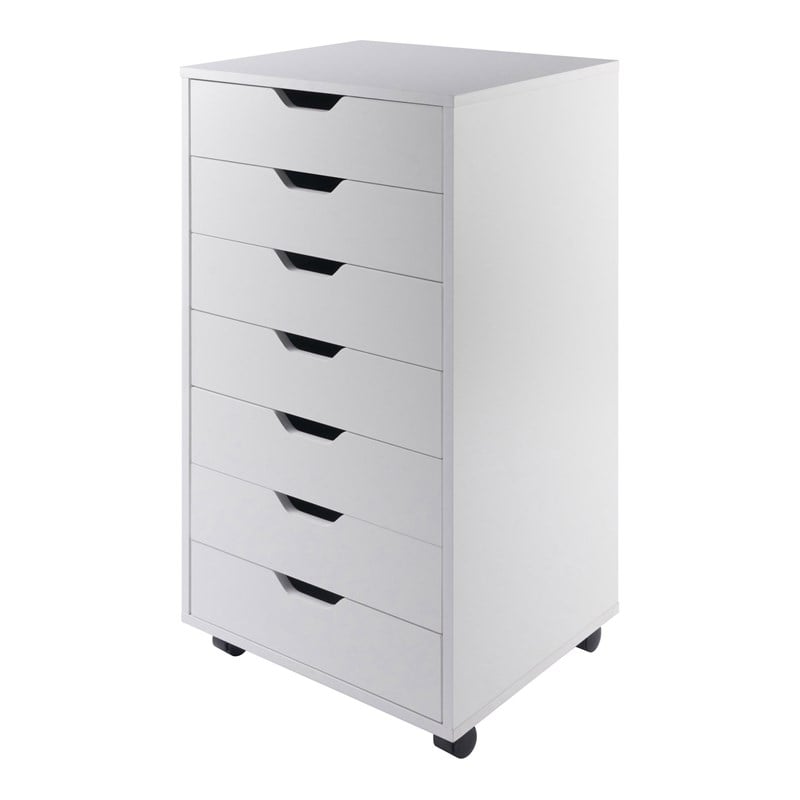 Winsome Halifax 7-Drawer Transitional Wood Storage Cabinet in White