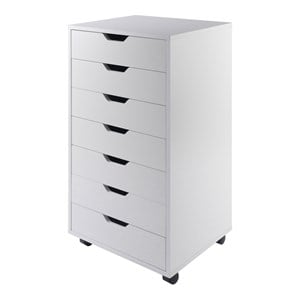 Winsome Halifax 7-Drawer Transitional Wood Storage Cabinet in White