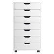 Winsome Halifax 7-Drawer Transitional Wood Storage Cabinet in White