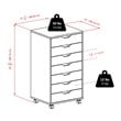 Winsome Halifax 7-Drawer Transitional Wood Storage Cabinet in White