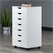 Winsome Halifax 7-Drawer Transitional Wood Storage Cabinet in White