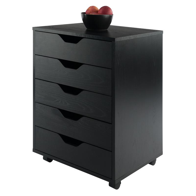 Winsome Halifax for Closet/Office with 5 Drawers in Black Finish