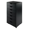 Winsome Halifax Transitional Wood Storage Cabinet with 7 Drawers Black