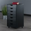 Winsome Halifax Transitional Wood Storage Cabinet with 7 Drawers Black