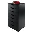 Winsome Halifax Transitional Wood Storage Cabinet with 7 Drawers Black