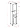 Winsome Alps Tall Bathroom Transitional Solid Wood Linen Cabinet in Black