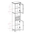Winsome Alps Tall Bathroom Transitional Solid Wood Linen Cabinet in Black