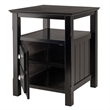 Winsome Timber Transitional Solid Wood Nightstand with 2-Drawer in Black
