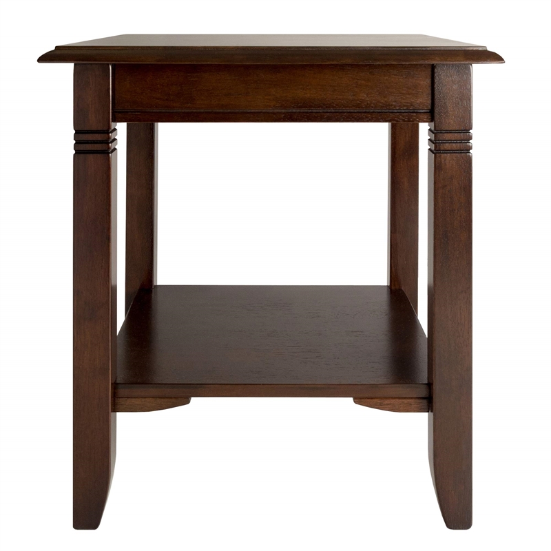 Winsome Nolan Transitional Solid Wood End Table in Cappuccino
