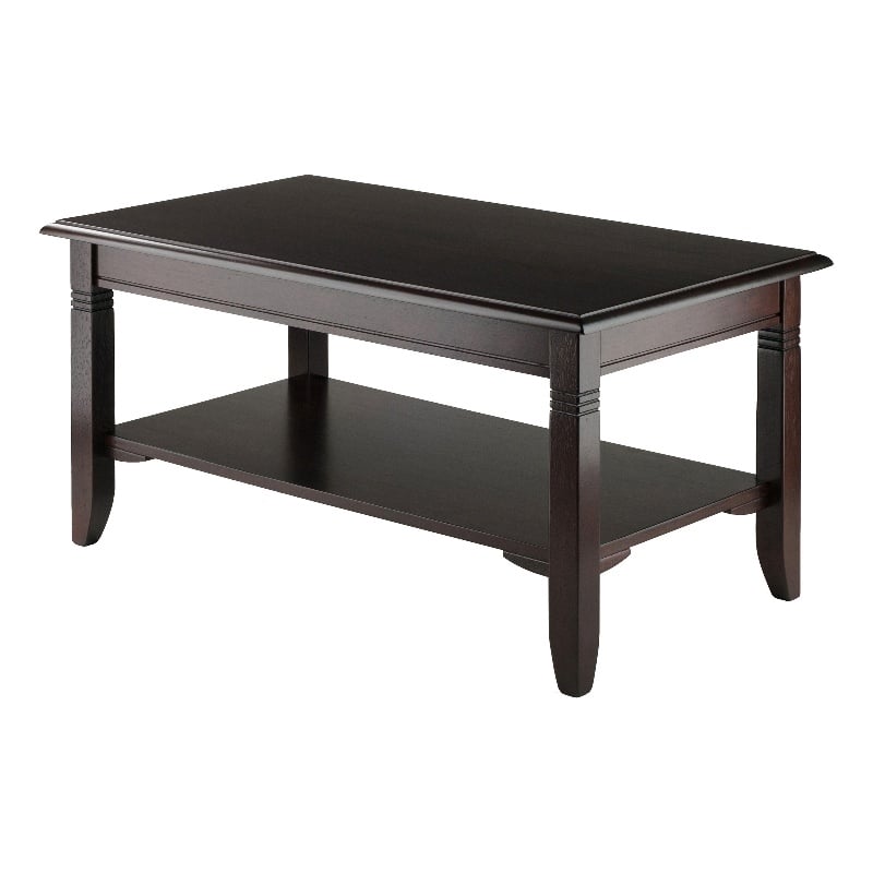Winsome Nolan Transitional Solid Wood Coffee Table in Cappuccino