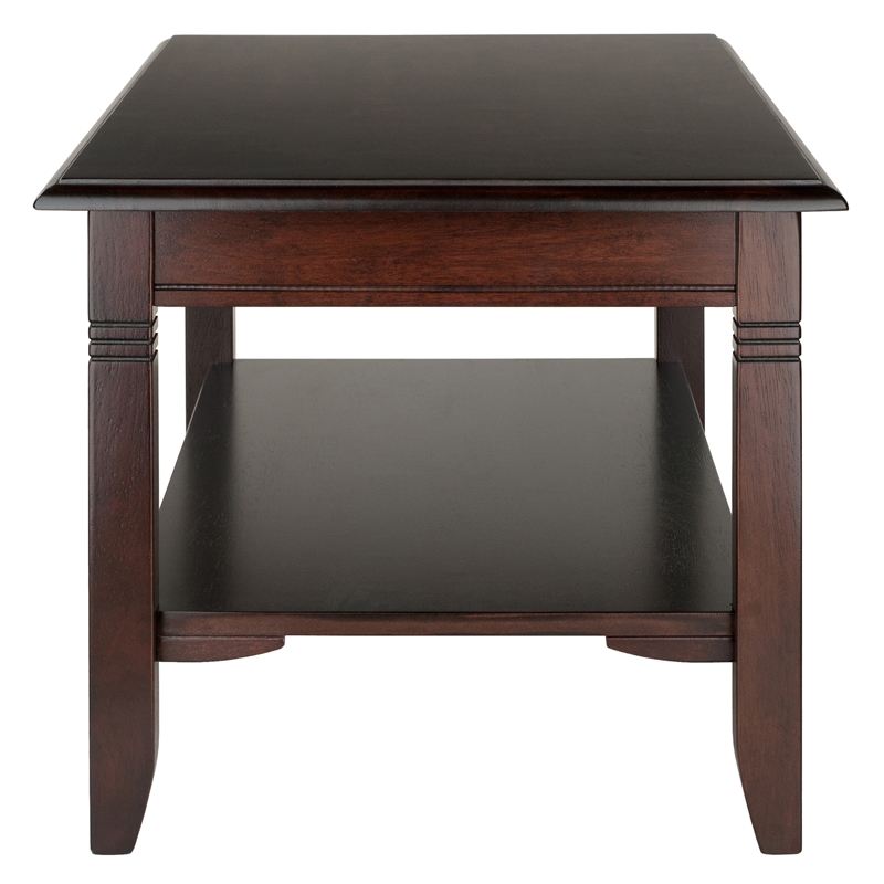 Winsome Nolan Transitional Solid Wood Coffee Table in Cappuccino