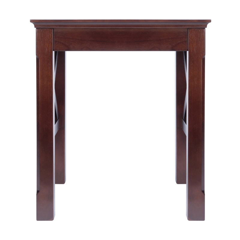 Winsome Xola 3-Piece Transitional Solid Wood Nesting Table in Cappuccino