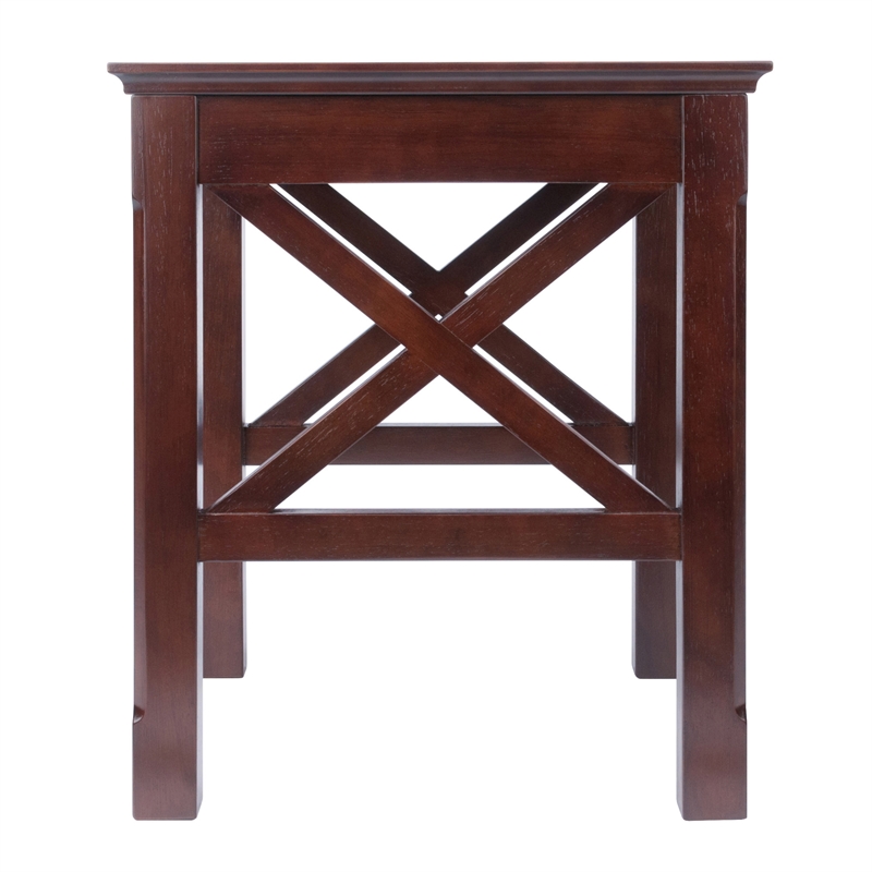 Winsome Xola 3-Piece Transitional Solid Wood Nesting Table in Cappuccino