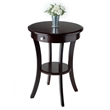 Winsome Sasha Round Transitional Solid Wood Accent End Table in Cappuccino