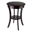 Winsome Sasha Round Transitional Solid Wood Accent End Table in Cappuccino