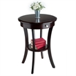Winsome Sasha Round Transitional Solid Wood Accent End Table in Cappuccino