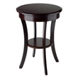 Winsome Sasha Round Transitional Solid Wood Accent End Table in Cappuccino