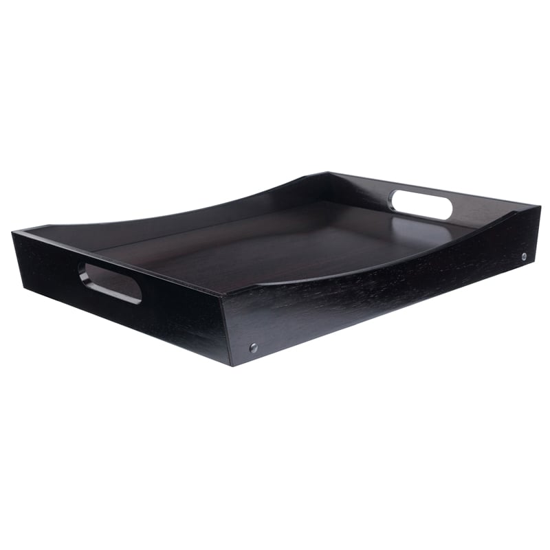 Winsome Benito Transitional Solid Wood Bed Tray with Foldable Legs in Espresso