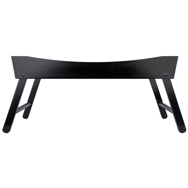 Winsome Benito Transitional Solid Wood Bed Tray with Foldable Legs in Espresso