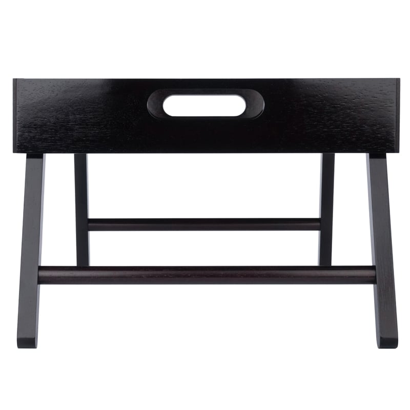 Winsome Benito Transitional Solid Wood Bed Tray with Foldable Legs in Espresso