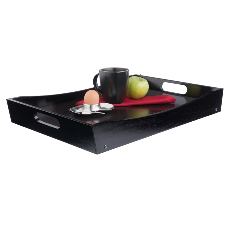 Winsome Benito Transitional Solid Wood Bed Tray with Foldable Legs in Espresso