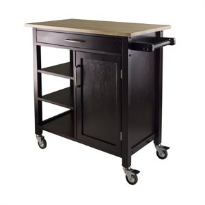 Kitchen Cart in Beech/Espresso Finish