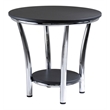 Winsome Maya Round Transitional Wood End Table Top with Legs in Black
