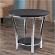 Winsome Maya Round Transitional Wood End Table Top with Legs in Black