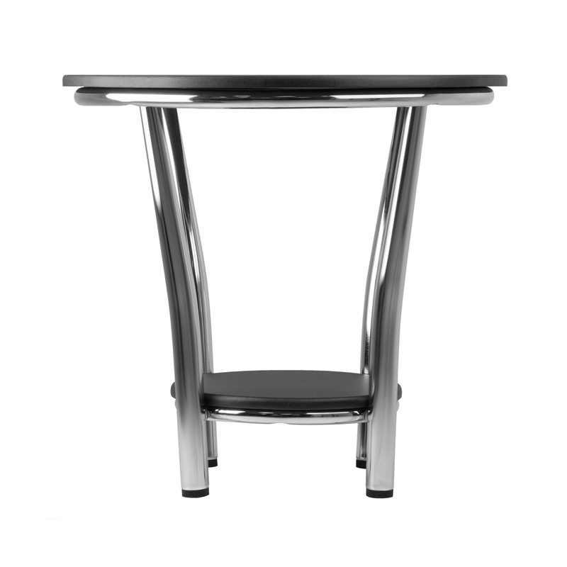 Winsome Maya Round Transitional Wood End Table Top with Legs in Black