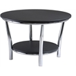 Winsome Maya Round Solid Wood Coffee Table Top with Legs in Black/Metal Finish