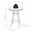 Winsome Summit 3-Piece Round Contemporary Wood/Metal Pub Set in Black