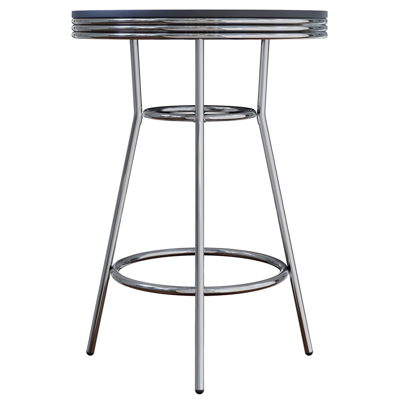 Winsome Summit 3-Piece Round Contemporary Wood/Metal Pub Set in Black