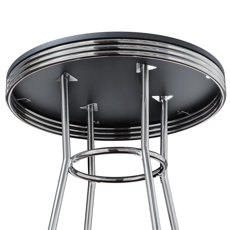 Winsome Summit 3-Piece Round Contemporary Wood/Metal Pub Set in Black