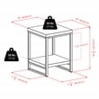 Winsome Jared Wood End Table with Enamel Steel Tube in Dark Espresso