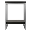 Winsome Jared Wood End Table with Enamel Steel Tube in Dark Espresso