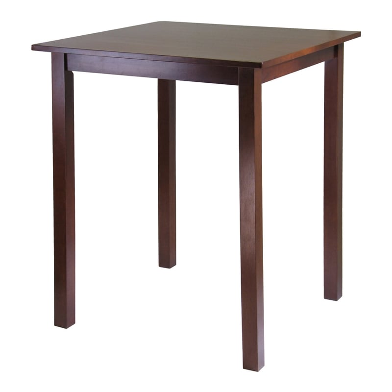 Winsome Parkland Square Transitional Solid Wood Pub Table in Antique Walnut