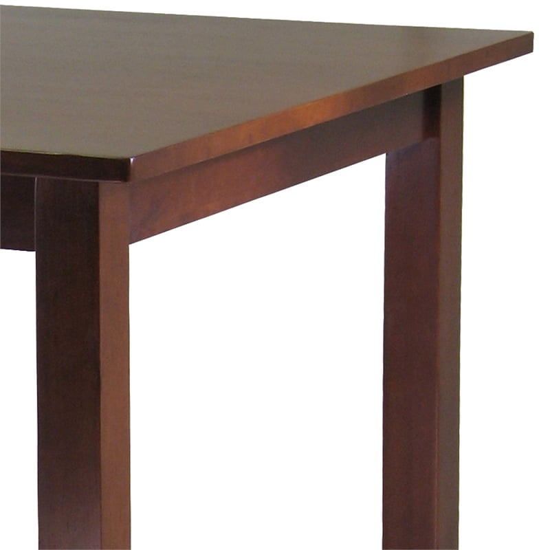 Winsome Parkland Square Transitional Solid Wood Pub Table in Antique Walnut
