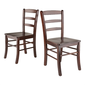 winsome hannah wooden ladder back dining side chair (set of 2)