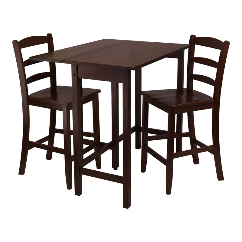 Winsome Lynnwood 3-Piece Solid Wood Dining Set in Antique Walnut
