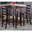 Winsome Lynnwood 3-Piece Solid Wood Dining Set in Antique Walnut