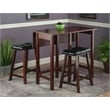 Winsome Lynnwood 3-Piece Drop Leaf Solid Wood Dining Set in Antique Walnut