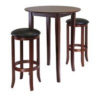 Winsome Inglewood 3 Piece Square Pub Dining Set in Antique Walnut