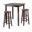 Winsome Parkland 3-Piece Transitional Solid Wood Set in Warm Walnut